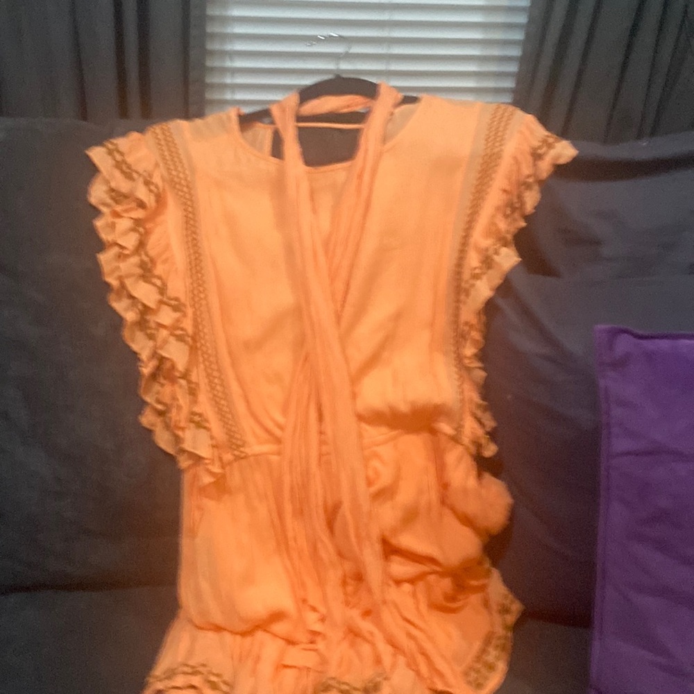 Orange spring or summer dress, Gorgeous wear for spring or summer time